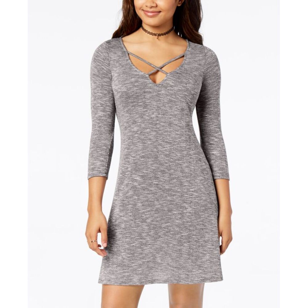 Love Fire Juniors Marled Crisscross Dress